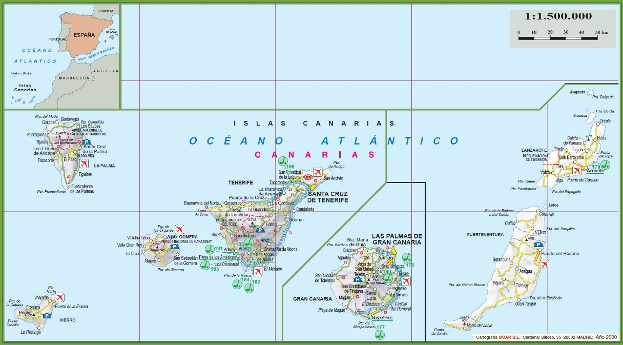 spedizioni pacchi canarie canary-islands-tourist-map
